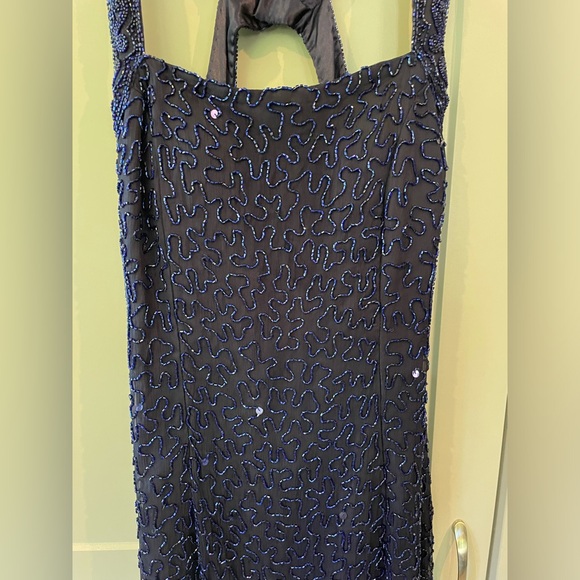 Scala navy blue beaded formal gown - Picture 3 of 16